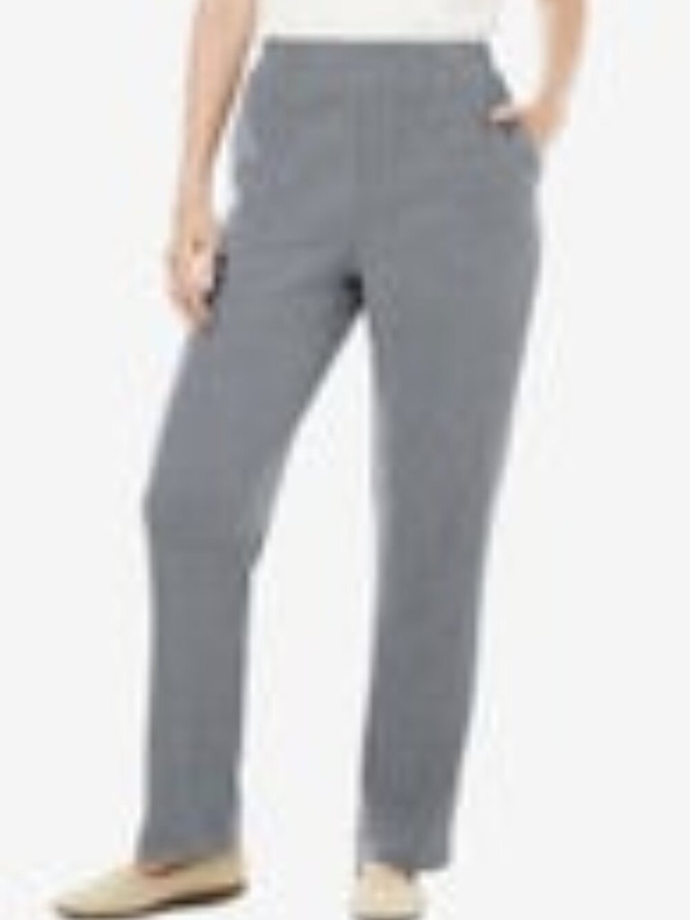 Woman Within 3X ribbed cotton/poly pants New Heather Grey